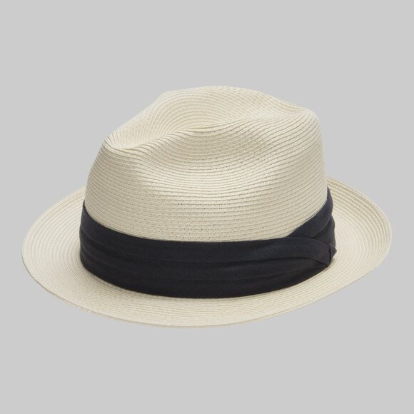 NEW Jos. A. Bank Braided Toyo Fedora Hat Large - Picture 1 of 1